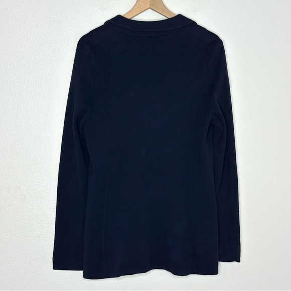 Lauren Ralph Lauren 100% Cotton Sweater Knit Blazer Navy Blue XL Preppy Gold - Picture 7 of 11